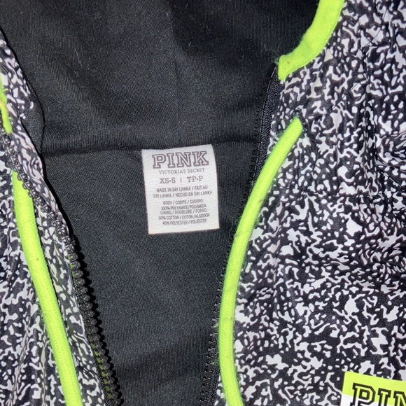 Victoria Secret jacket. Black & neon green. Size XS - Picture 2 of 3